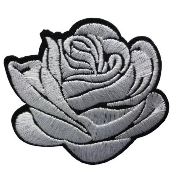 Set of 4 Rose Iron on Patches Full Embroidered Rose Patches Rose Applique - Picture 4 of 6